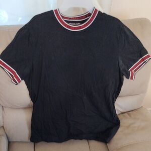 Michael Kors Black Shirt with Red and White Accents